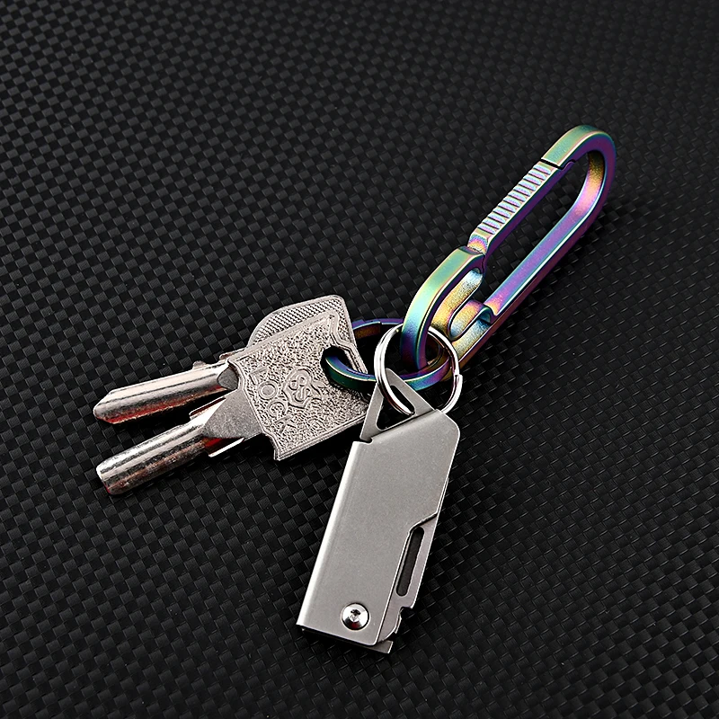 Cuchillo plegable D2 acero alta dureza para llavero táctico - imagen 5
