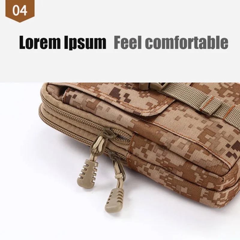 Bolsa táctica Molle para teléfono móvil, riñonera militar para correr, viajes, caza, Camping, suave - imagen 5