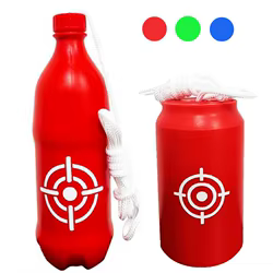 Objetivo de botella de tiro ABS, objetivo de botella de plástico inastillable con cuerda colgante para práctica de tiro, objetivo de entrenamiento de caza