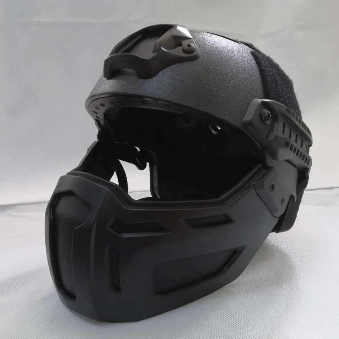 Casco táctico Airsoft con media cara y visera de montaje en riel, gafas abatibles hacia arriba para BB Sport CS Game Cosplay - imagen 3