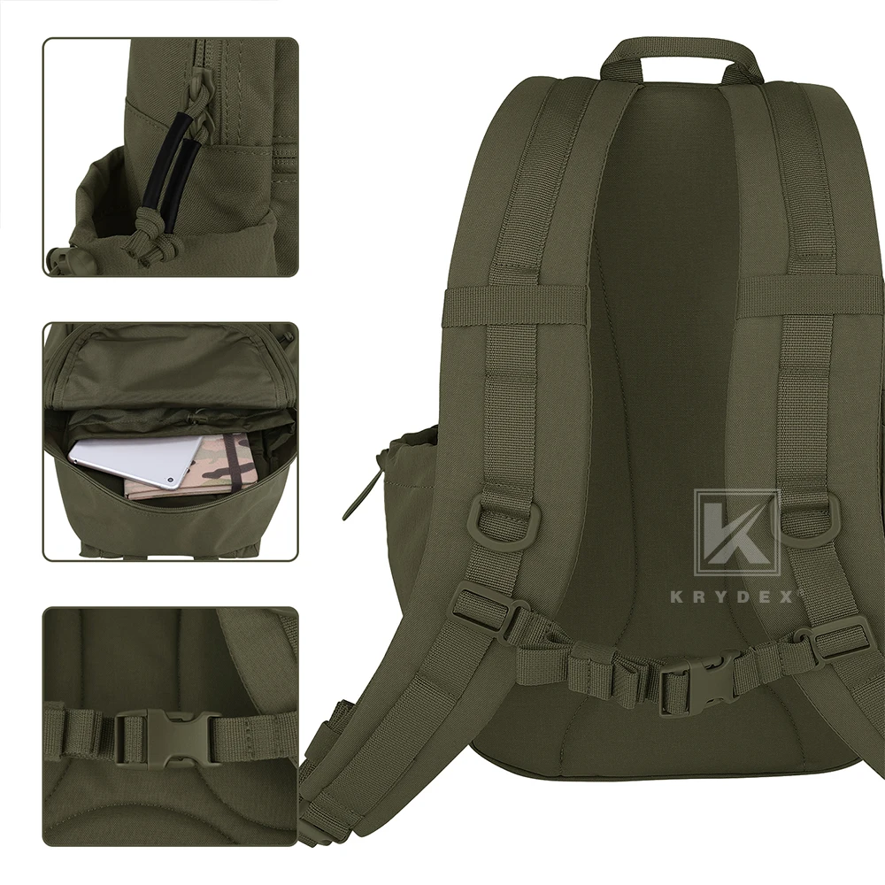 KRYDEX-mochila táctica EDC para senderismo al aire libre, bolsa de viaje ligera, impermeable, 14L, 500D - imagen 4