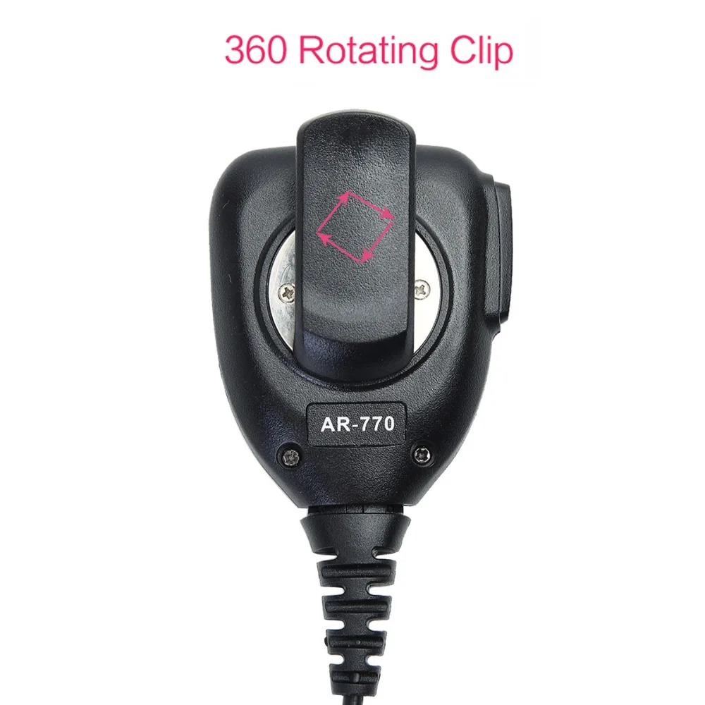 ABBREE AR-770 Walkie Talkie micrófono de hombro K enchufe altavoz micrófono de mano para Baofeng UV-32 UV-5R Mini UV-21 Radioaficionado bidireccional - imagen 3