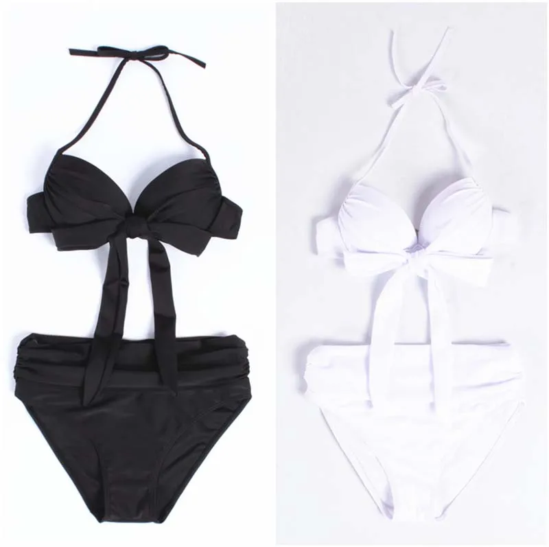 Traje de baño de playa fruncido de busto pequeño ajustado a la moda sexy - imagen 4