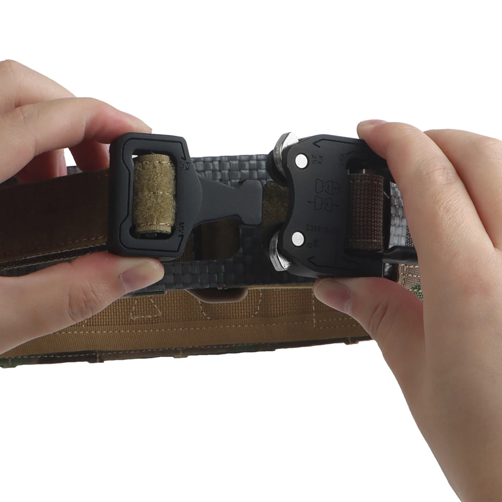 Cinturón de batalla estilo camuflaje cinturón táctico MOLLE entrenamiento de caza al aire libre cinturón interior exterior doble con sistema de localización magnética - imagen 5