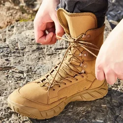 Entrenamiento de escalada al aire libre, zapatos altos resistentes al agua, botas tácticas para caza y senderismo, botas para el desierto para hombres y mujeres