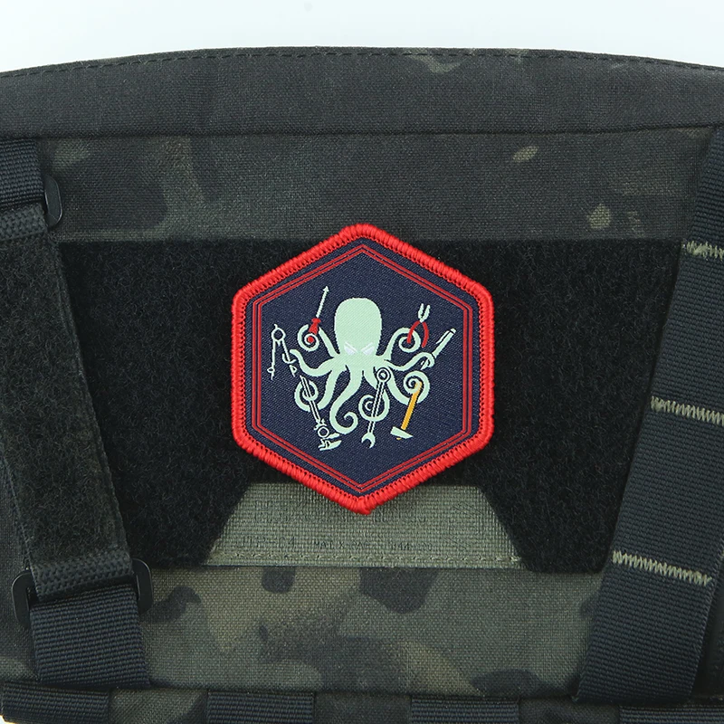Parche bordado de pulpo, insignia táctica, brazalete para chaleco, bolsa, decoración de ropa - imagen 4