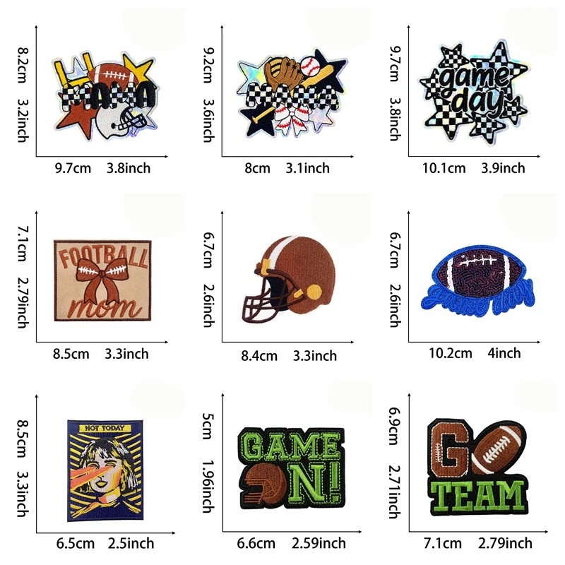 10 Uds. Parches bordados de fútbol DIY chaquetas sombreros Jersey insignias bordadas parches para planchar para ropa parche de fútbol MAMA - imagen 3