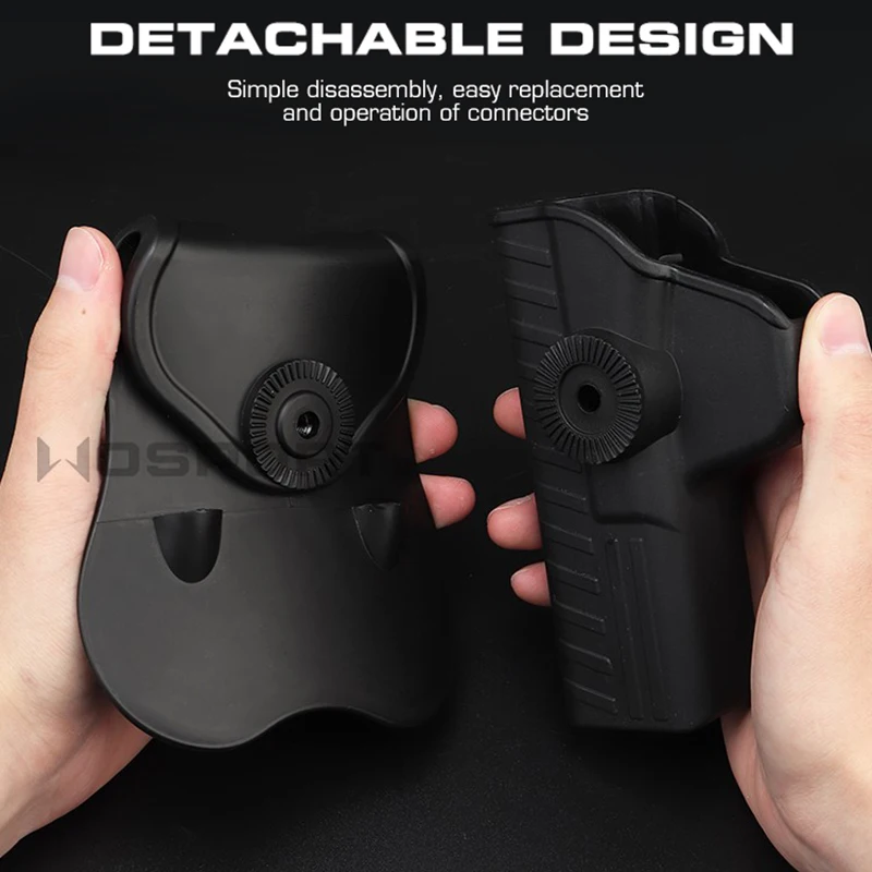 Funda táctica para pistola Airsoft, funda de pistola para S & W M & P de 9mm, cinturón para diestros, con ángulo de transporte ajustable, accesorio de caza - imagen 4