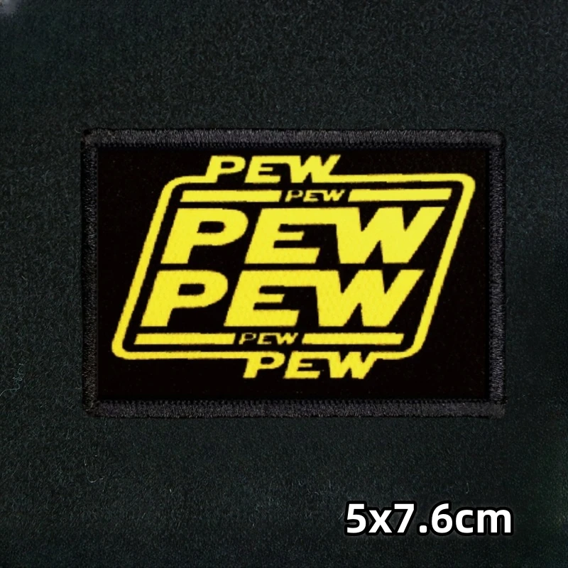 Parches de insignia de moral Pew, brazalete táctico, pegatinas impresas de gancho y bucle, mochila - imagen 3