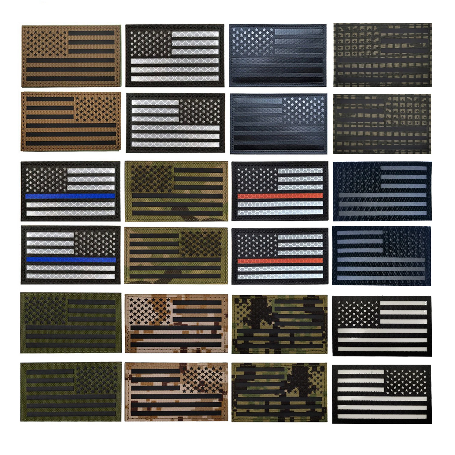 Parches reflectantes infrarrojos para motorista, parches de bandera Americana de los Estados Unidos, Mini parche inverso de gran tamaño, apliques - imagen 5