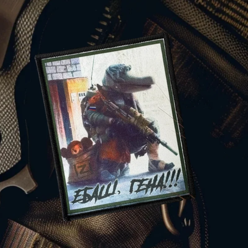 Parche con estampado de guerrero de cocodrilo, chaleco táctico, parches de gancho y bucle para ropa, insignia decorativa de moral, pegatina para mochila, brazalete - imagen 4