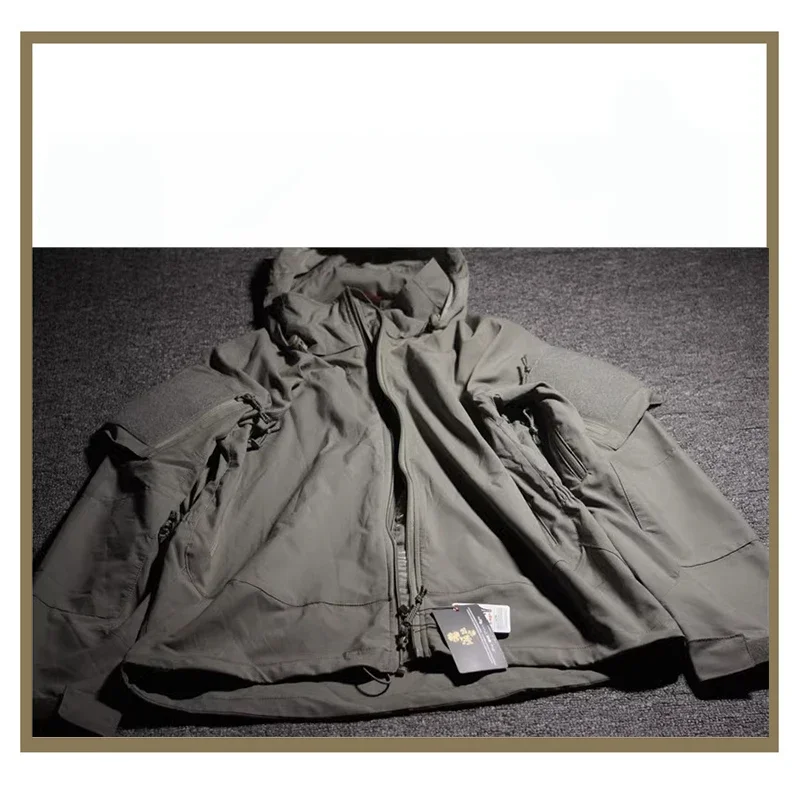 PCU L5 traje de asalto de concha suave de nailon táctico negro abrigo con cremallera para caza al aire libre chaqueta de escalada para senderismo - imagen 3