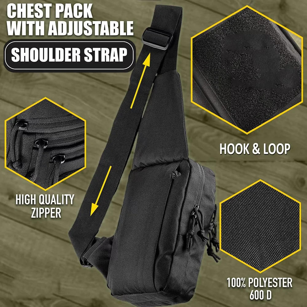 Bolsa pechera táctica multicapa con funda para pistola de caza - imagen 3