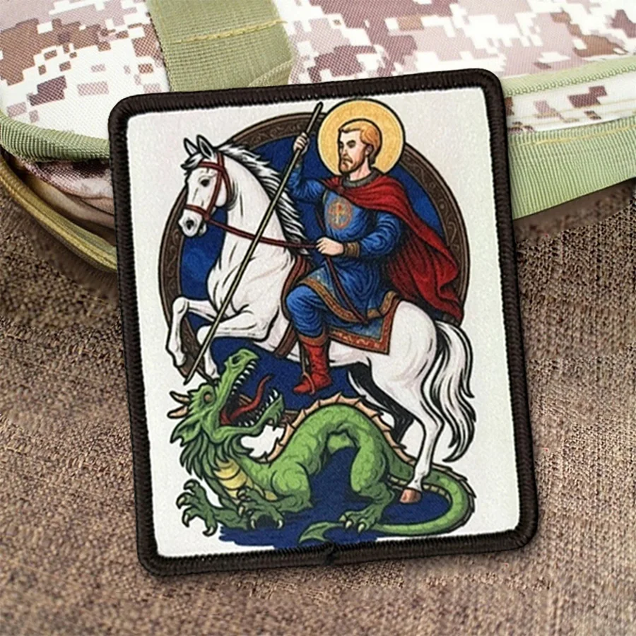 Parche táctico de San Jorge, parches de soldado con gancho y bucle, brazalete, insignia de moral militar, mochila Chevron, pegatinas para chaleco