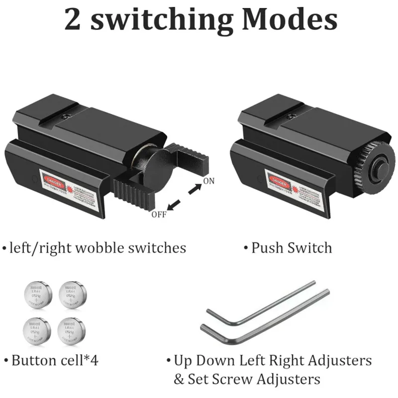 Mira láser verde roja con riel Picatinny de 11/20 mm para caza - imagen 5
