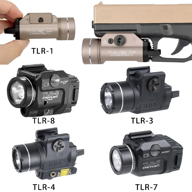 Linterna LED Airsoft Streamlight TLR 7X TLR-1 HL TLR1 TLR7 TLR8 luz láser explorador para Glock 17 Taurus apto para riel de 20mm Tracer - imagen 4