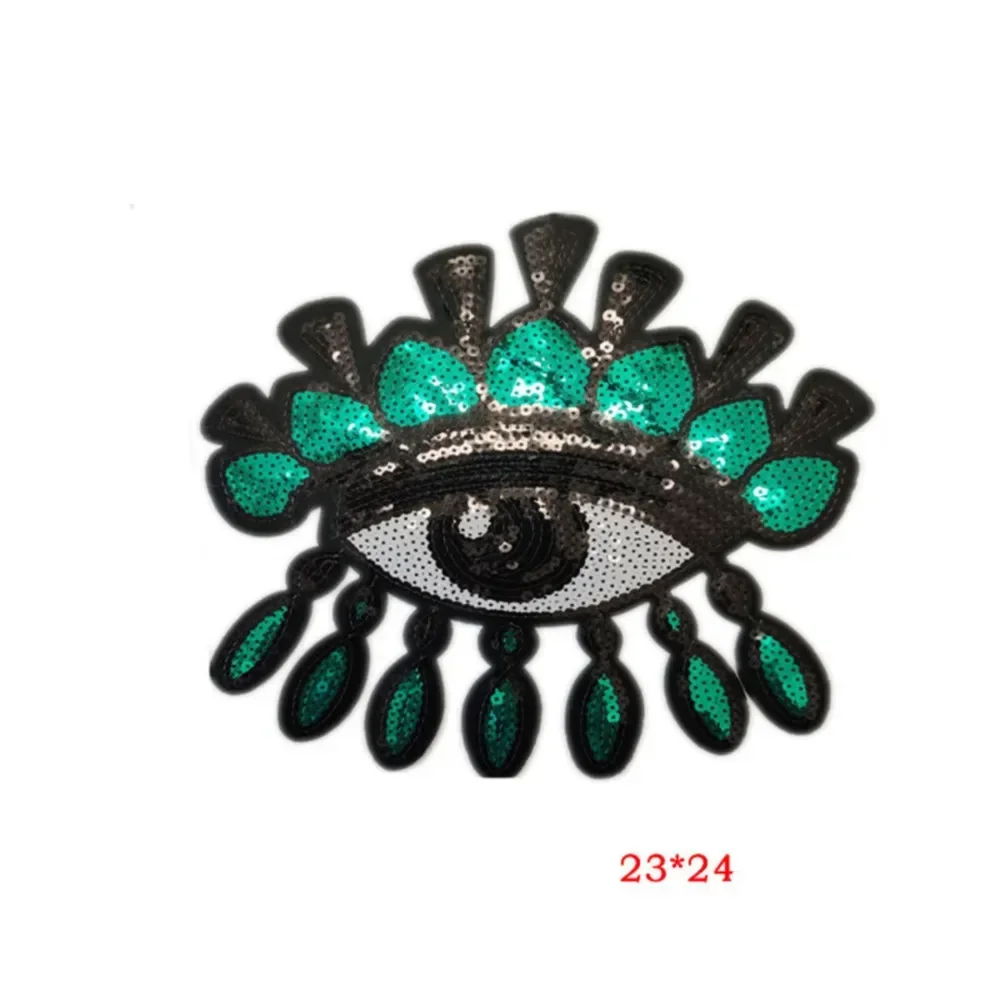 Parche termoadhesivo para ropa, accesorio de costura con lentejuelas, Ojo de Diablo, pegatina bordada - imagen 3