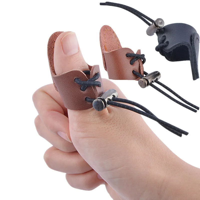 Protector ergonómico para pulgar de tiro con arco Protector de dedo de tamaño ajustable Diseño engrosado Uso manual L/R Ideal para entusiastas del arco recurvo