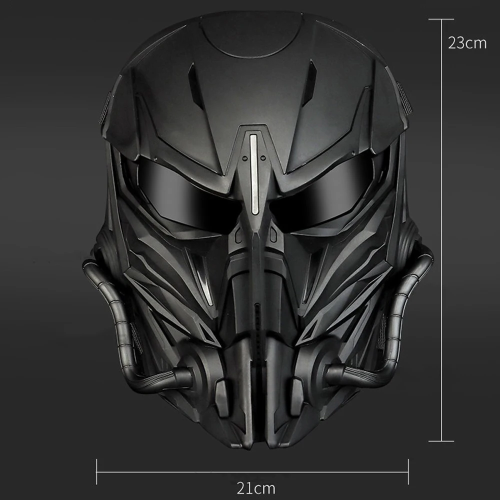 Máscara táctica Airsoft transpirable de cara completa Paintball CS juego de guerra máscaras protectoras originalidad Halloween Cosplay máscara de cascabel II - imagen 2