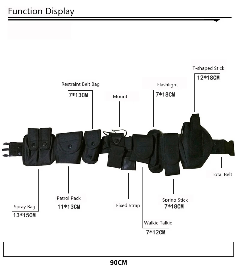 Cinturón táctico MOLLE ajustable para equipo de combate