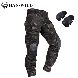 HAN WILD G3 pantalones tácticos algodón camuflaje con rodilleras Airsoft