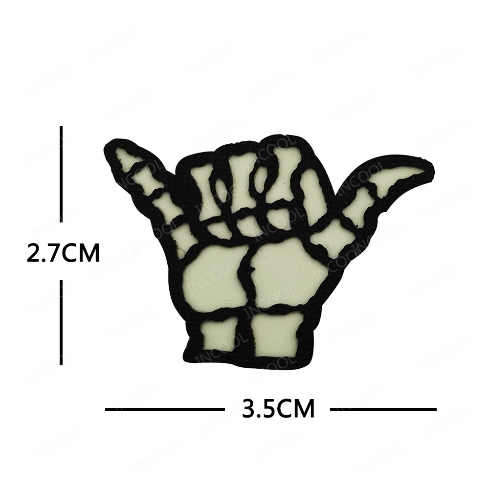 Parches reflectantes para avión, brújula vikinga, parche táctico luminoso para el dedo, insignias de combate con apliques de la suerte que brillan en la oscuridad - imagen 5