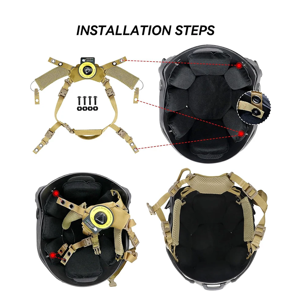 Kit de almohadilla para casco táctico, forro TW CL de 4. a generación y sistema de retención CF para casco de corte alto/medio, Airsoft militar, caza al aire libre - imagen 3