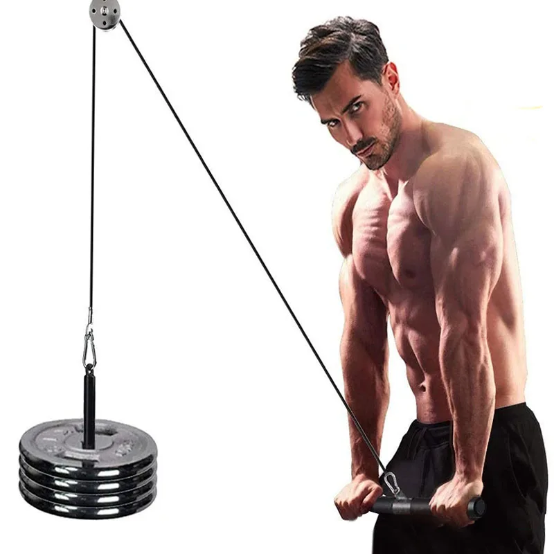 Sistema de polea de Cable de gimnasio silencioso con rotación, equipo de gimnasio en casa multifuncional de acero inoxidable DIY para entrenamiento de bíceps y tríceps