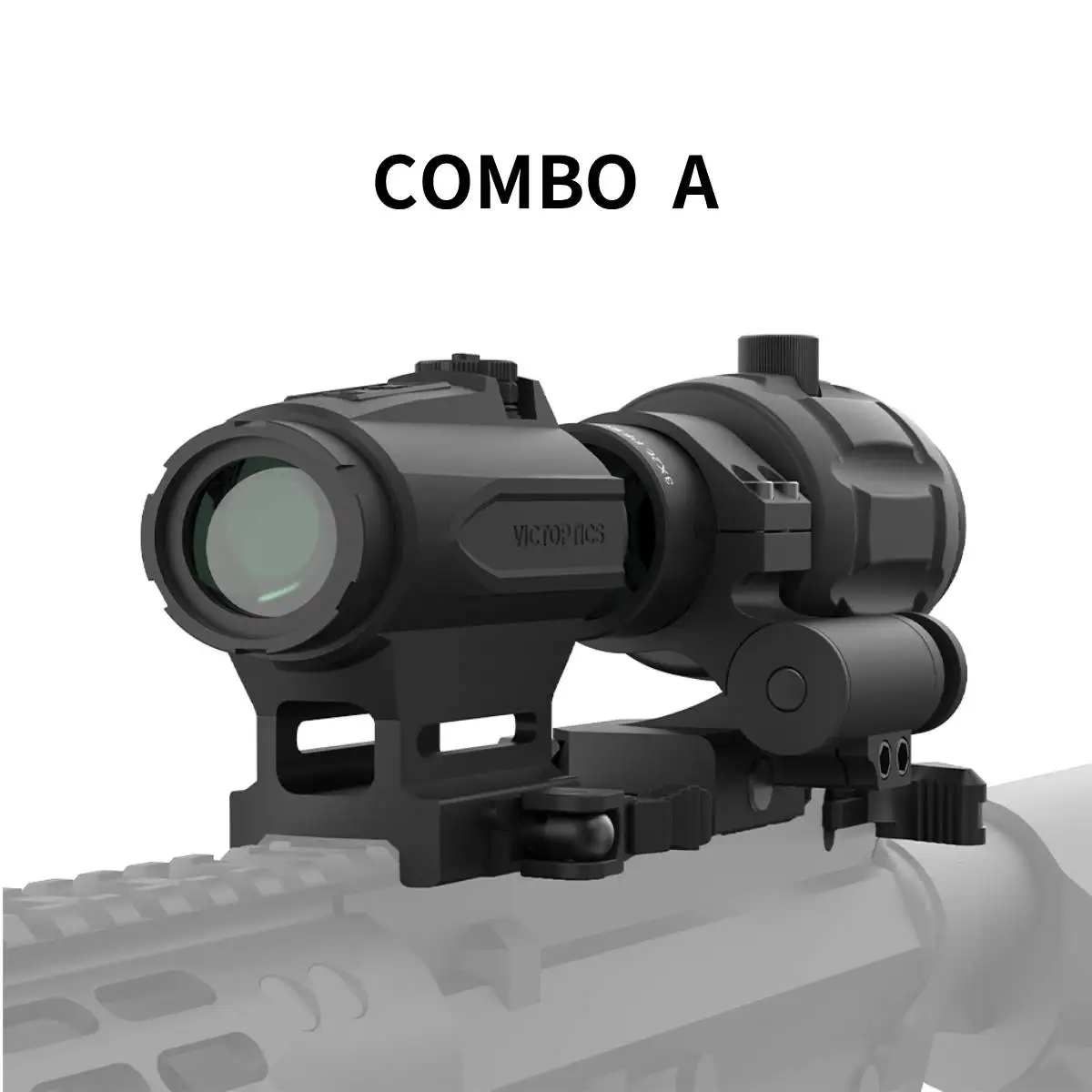 Victoptics SRD 1x20/30 /1x23x33 Mira de punto rojo y magnificador 3x con montura abatible lateral, punto de 3MOA, duración de 20,000 horas para AR-15. - imagen 5