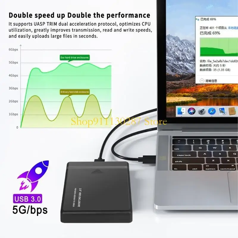 J1HC USB3.0/USB2.0/Tipo C Caja disco duro 2,5 pulgadas Caja disco duro - imagen 3