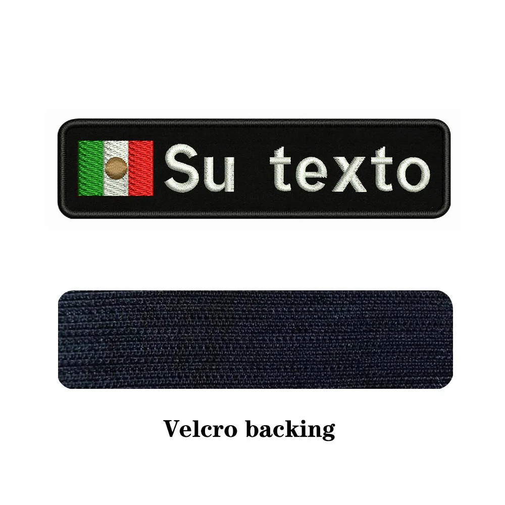 Parche de texto con nombre personalizado bordado, insignia de rayas, hierro, bandera mexicana, México, 10x2,5 cm - imagen 4
