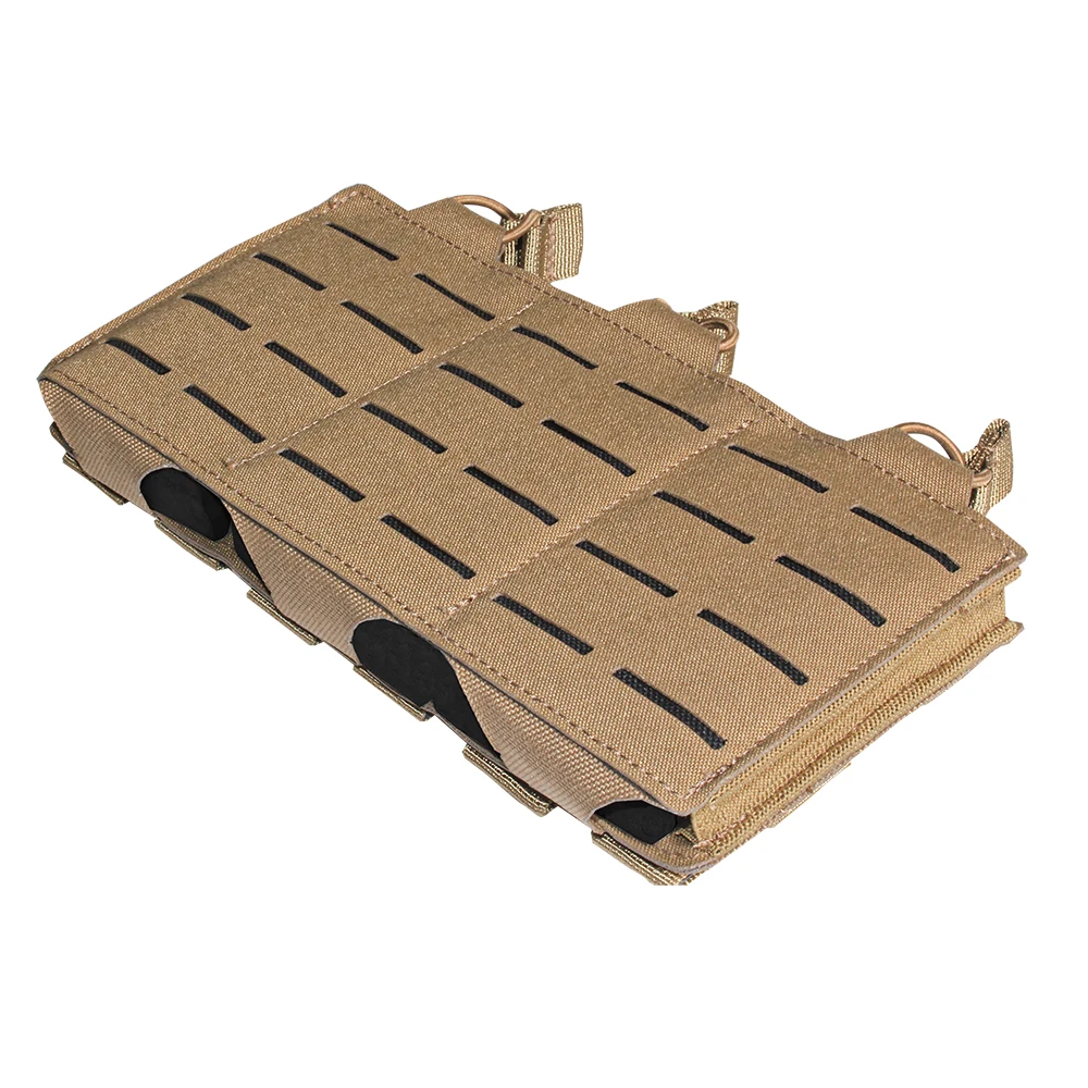Spark Tac-bolsa Triple magnética táctica ligera, corte láser, compatible con Rifle de caza, tiro, Airsoft, Paintball, bolsa para revistas, Coyote, 556 - imagen 3