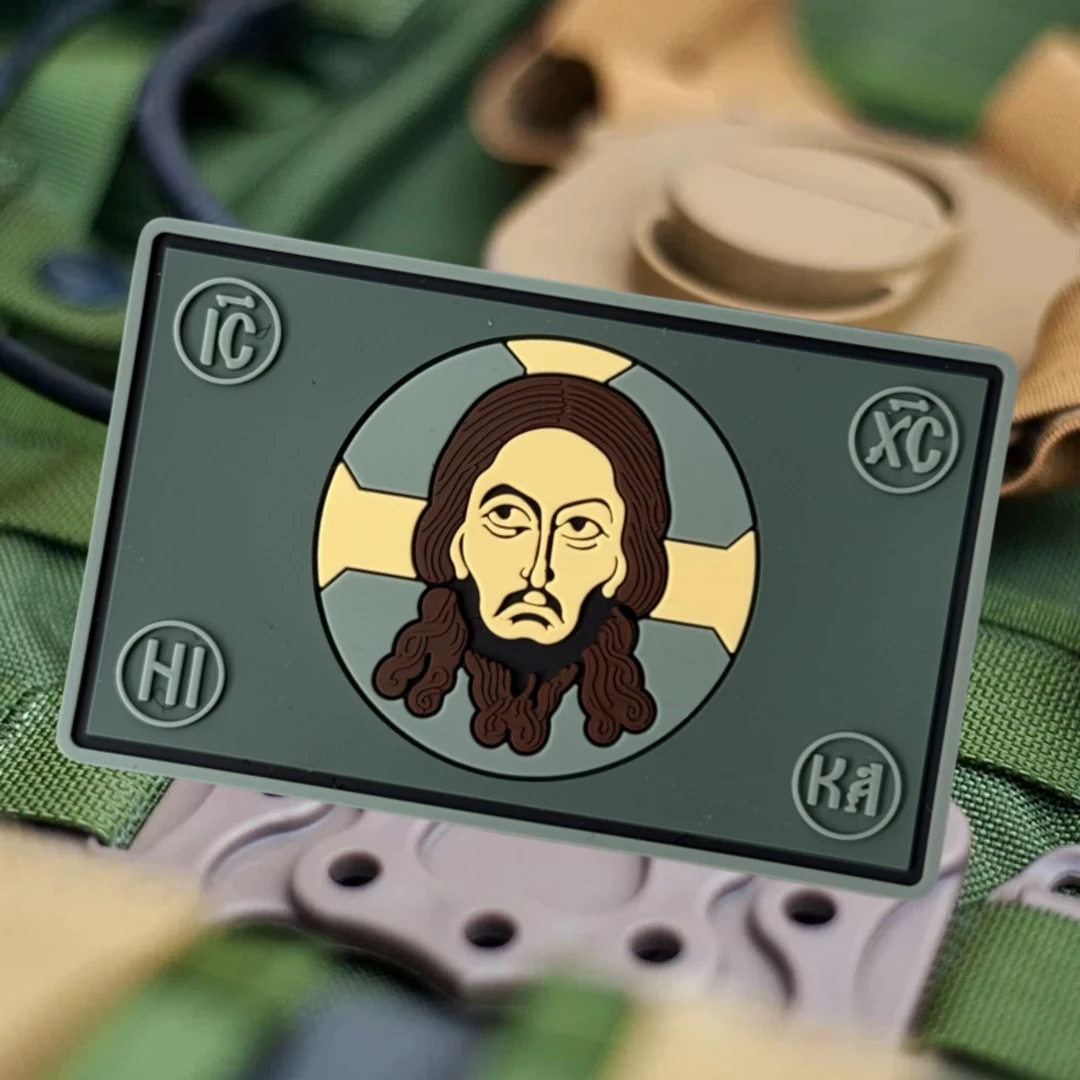 Parche de Jesús, insignia de moral táctica, parches de gancho y bucle de PVC, brazalete del ejército militar, pegatina para mochila - imagen 3