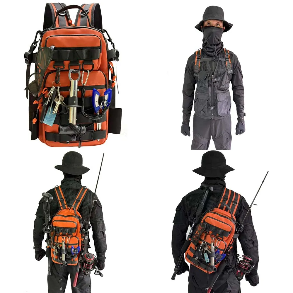 Bolsa de pesca al aire libre, mochila de pesca multifuncional de gran capacidad, bolsa de pesca al aire libre para hombres y mujeres - imagen 2