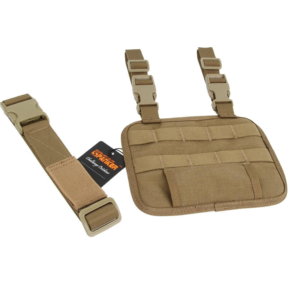Panel Universal de pierna caída con bolsa para pistola, combinación de plataforma de muslo, Panel táctico MOLLE para caza y Paintball, juego de bolsas Mag - imagen 4