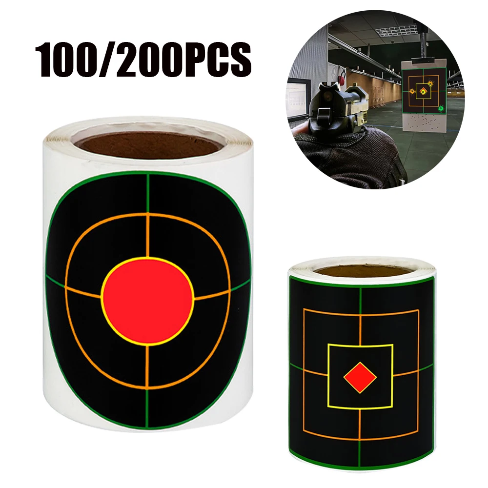 100/200 Uds. Objetivos de tiro salpicaduras objetivos de 3 pulgadas para disparar papel de puntería pegatinas de práctica autoadhesivas papel de impacto - imagen 2