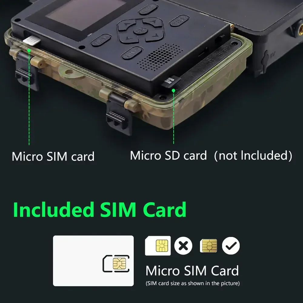 Cámara de rastreo 4G LIVE, Control por aplicación, visión nocturna IR, trampa de caza, cámara HD de 60MP 8K con tarjeta SIM, cámara móvil para vida silvestre - imagen 4