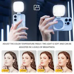 Anillo de luz LED para móvil giratorio, relleno para vídeo