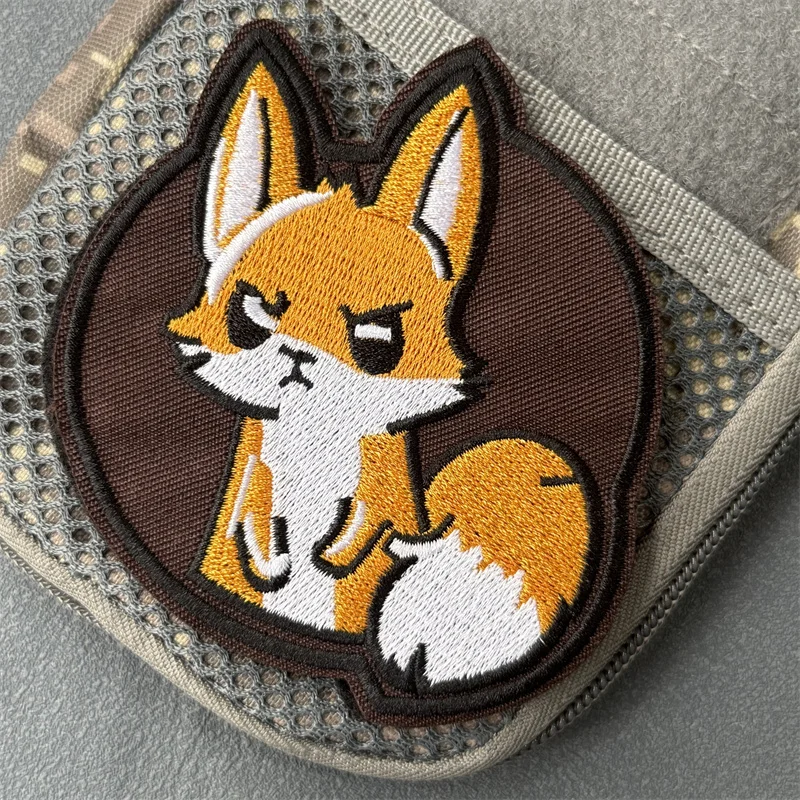 Parche bordado "zorro", insignia de moral táctica, gancho y bucle, mochila, ropa, accesorios decorativos, pegatina, brazalete - imagen 5