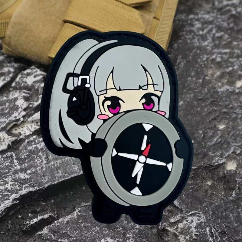 Parche de comandante direccional de PVC para niña, brazalete con gancho y bucle, insignia de moral táctica, mochila, pegatinas decorativas, parches para ropa - imagen 2