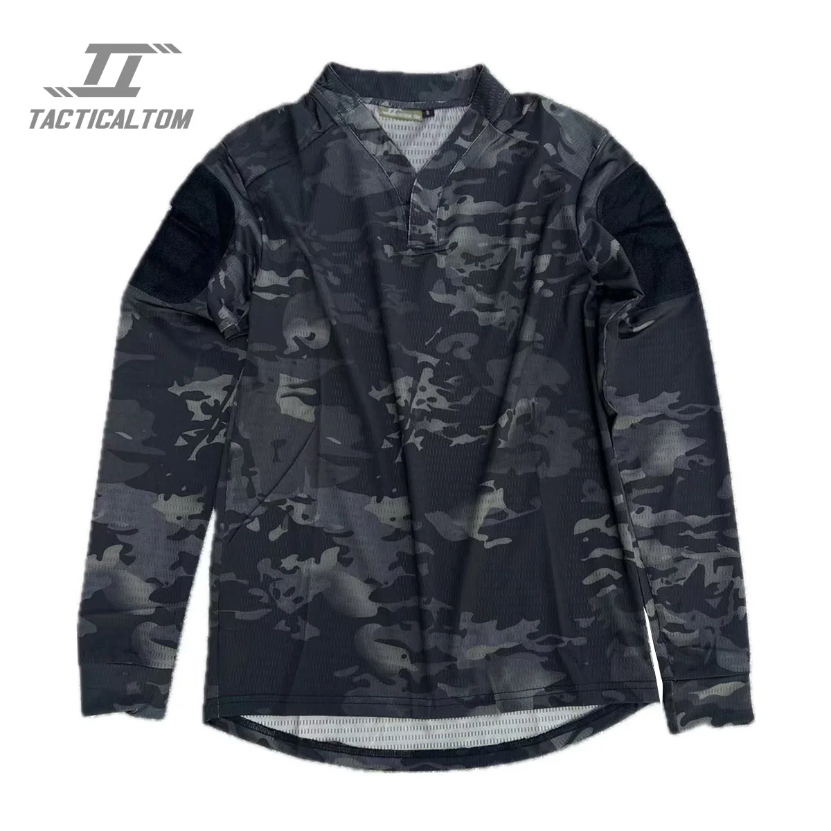 MCBK Camisa táctica de manga larga de secado rápido, camiseta transpirable con cuello en V para hombre al aire libre - imagen 4