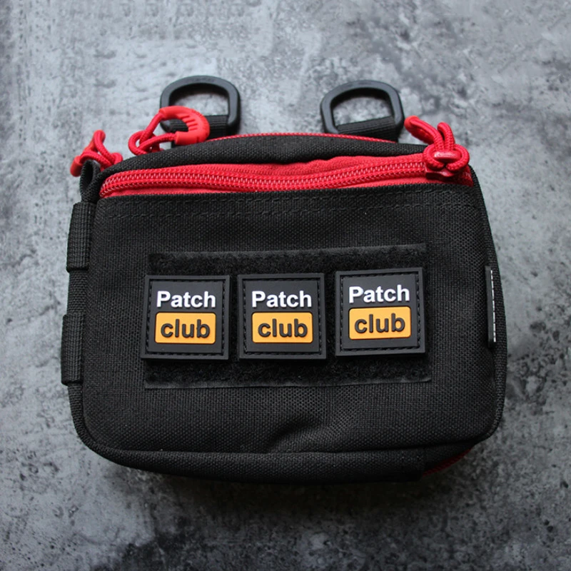 Mini cuadrado 3*3cm parche Club 3D PVC letras insignias tácticas de goma apliques de combate para ropa mochila decorar - imagen 5
