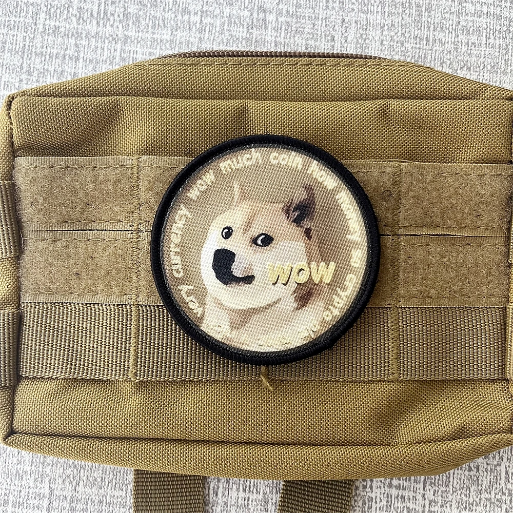 La Paz nunca fue una opción, parches de insignia de moral de pato, mochila táctica impresa, pegatina de gancho y bucle, perro Dogecoin WOW - imagen 5
