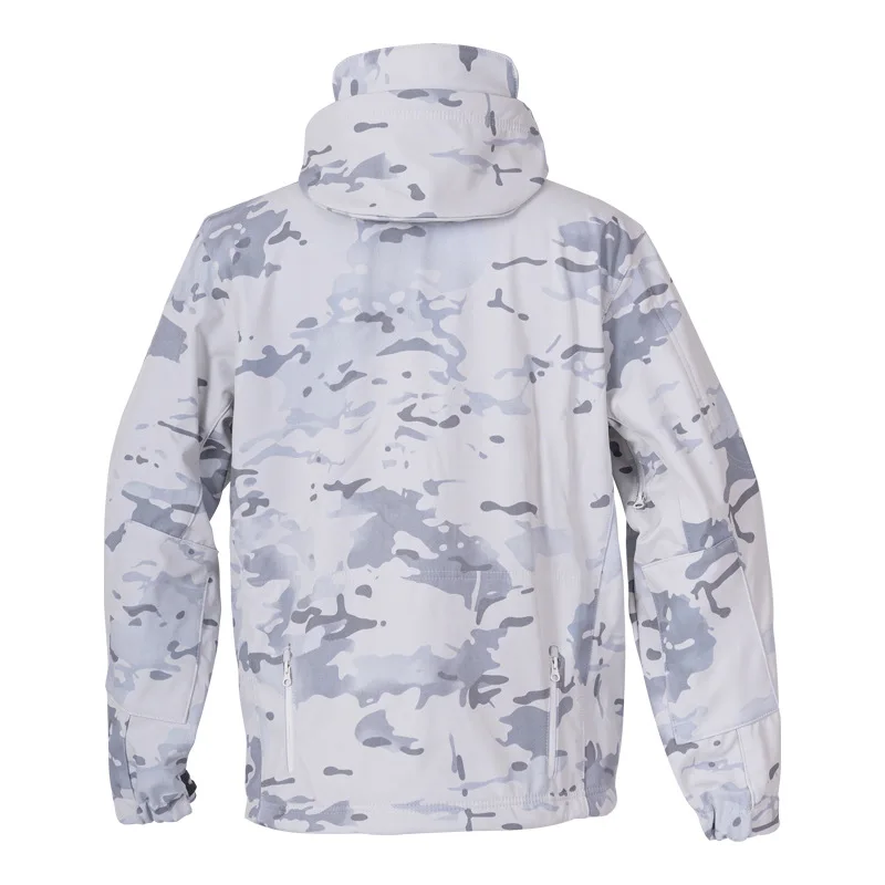 MCAP Snow Camo TAD Sudadera con capucha con cremallera en las axilas con cortavientos 3 en 1 impermeable de terciopelo y sudadera con capucha de concha suave, pantalones gruesos de montañismo - imagen 4