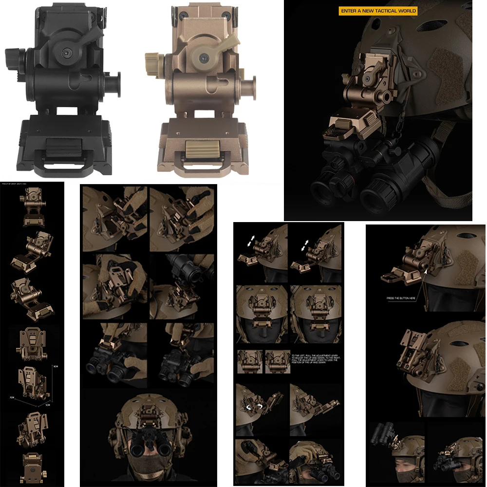 Nuevo soporte NVG para gafas de visión nocturna de caza para juegos CS al aire libre de alta calidad, soporte para casco de Metal, soporte NVG L4G24 (aleación de aluminio)