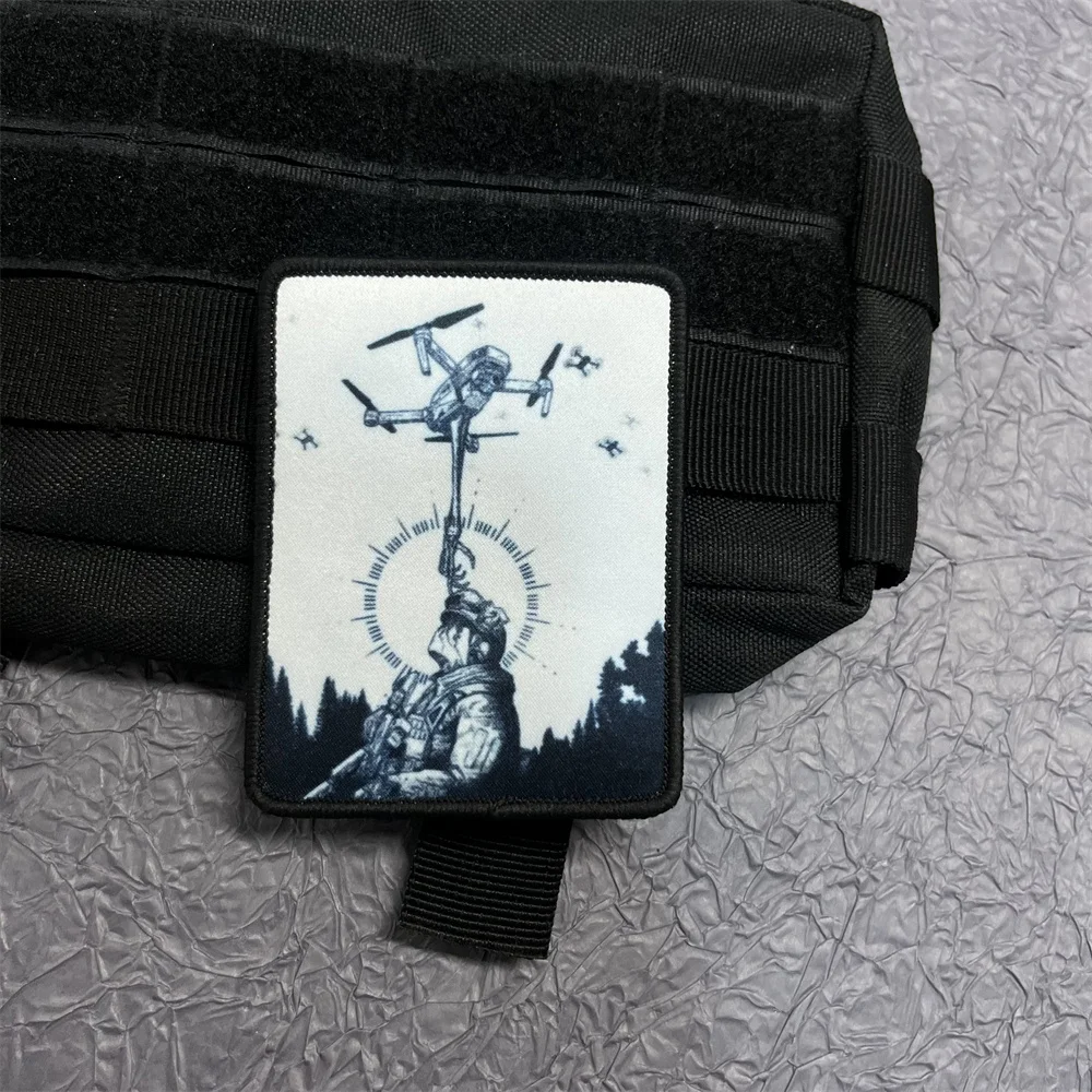Pegatinas de soldado ruso UAV para ropa, parche de impresión, parches de gancho y bucle, mochila, equipo táctico, insignias militares