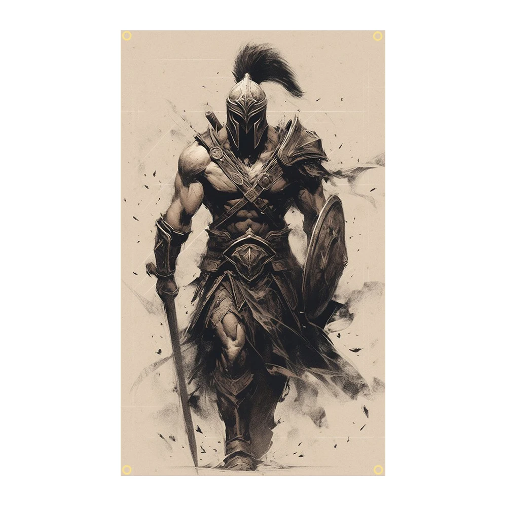 90X150cm el escudo estrellado espartano portador Jack bandera poliéster impreso decoración pancarta tapiz bandera - imagen 5