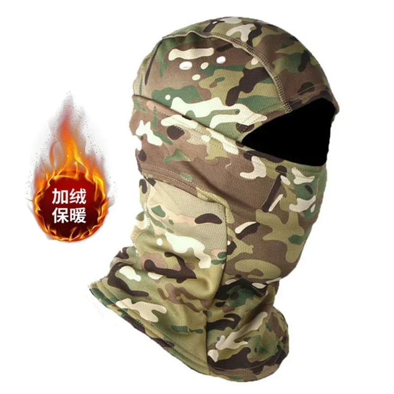 Gorro de pasamontañas táctico de lana para invierno, forro térmico para casco militar, máscara facial completa a prueba de viento, gorros de esquí para hombres y mujeres - imagen 3