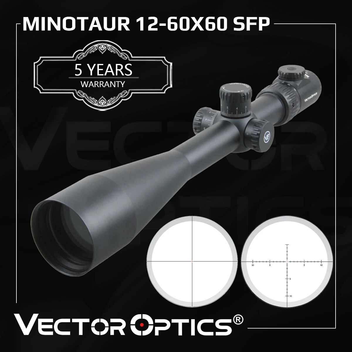 Vector Optics-mira telescópica para Rifle de caza, mira telescópica táctica de largo alcance para. 308win, tiro de objetivo de campo de pistola de aire, Minotauro 12-60x60