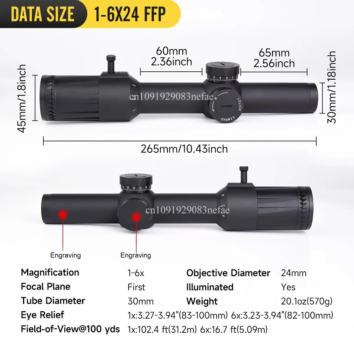 E * T * CH VDU Original 1-6x24/1-10x24 Primer plano Focal alcance de Rifle de precisión SR1 retícula iluminada tubo de 30mm rango corto y medio - imagen 5